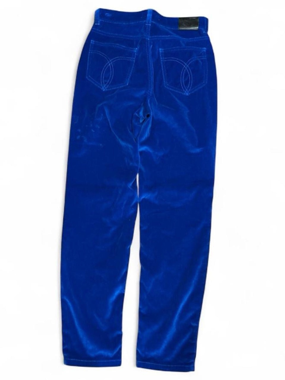 Y2K Florucci Embroidered Velour Blue Designer Jeans Made in Italy